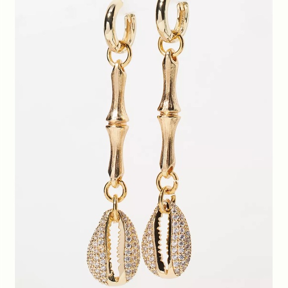 NWT Shell huggie drop earrings - Picture 3 of 5